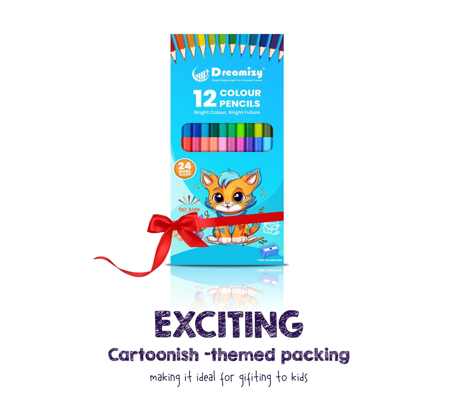 Dual Colour Pencil Set – 12 Pencils (24 Shades) + 1 Sharpener