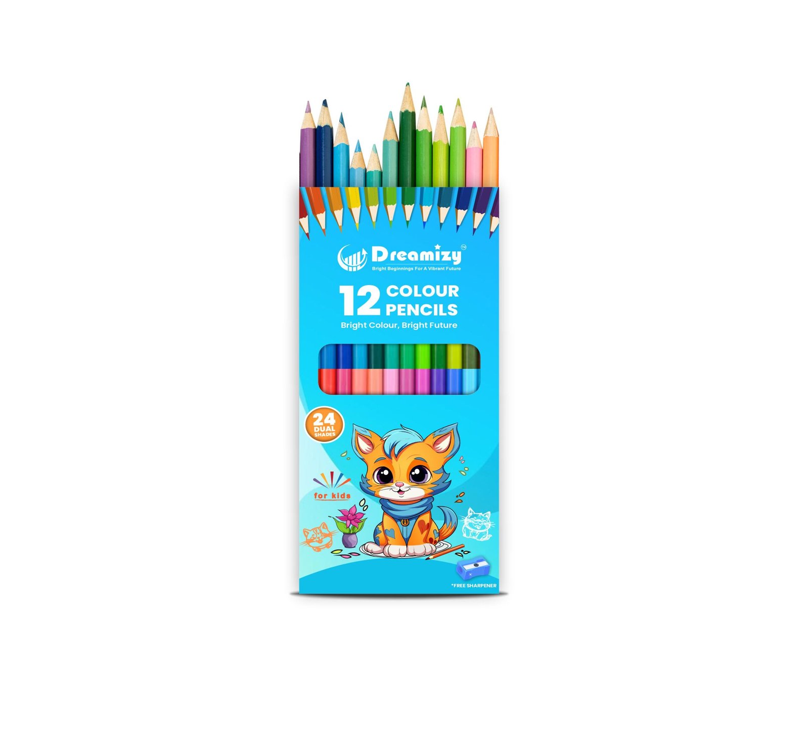 Dual Colour Pencil Set – 12 Pencils (24 Shades) + 1 Sharpener - Image 3