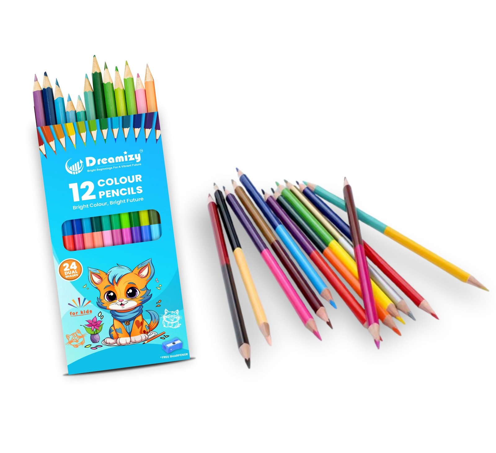 Dual Colour Pencil Set – 12 Pencils (24 Shades) + 1 Sharpener - Image 4