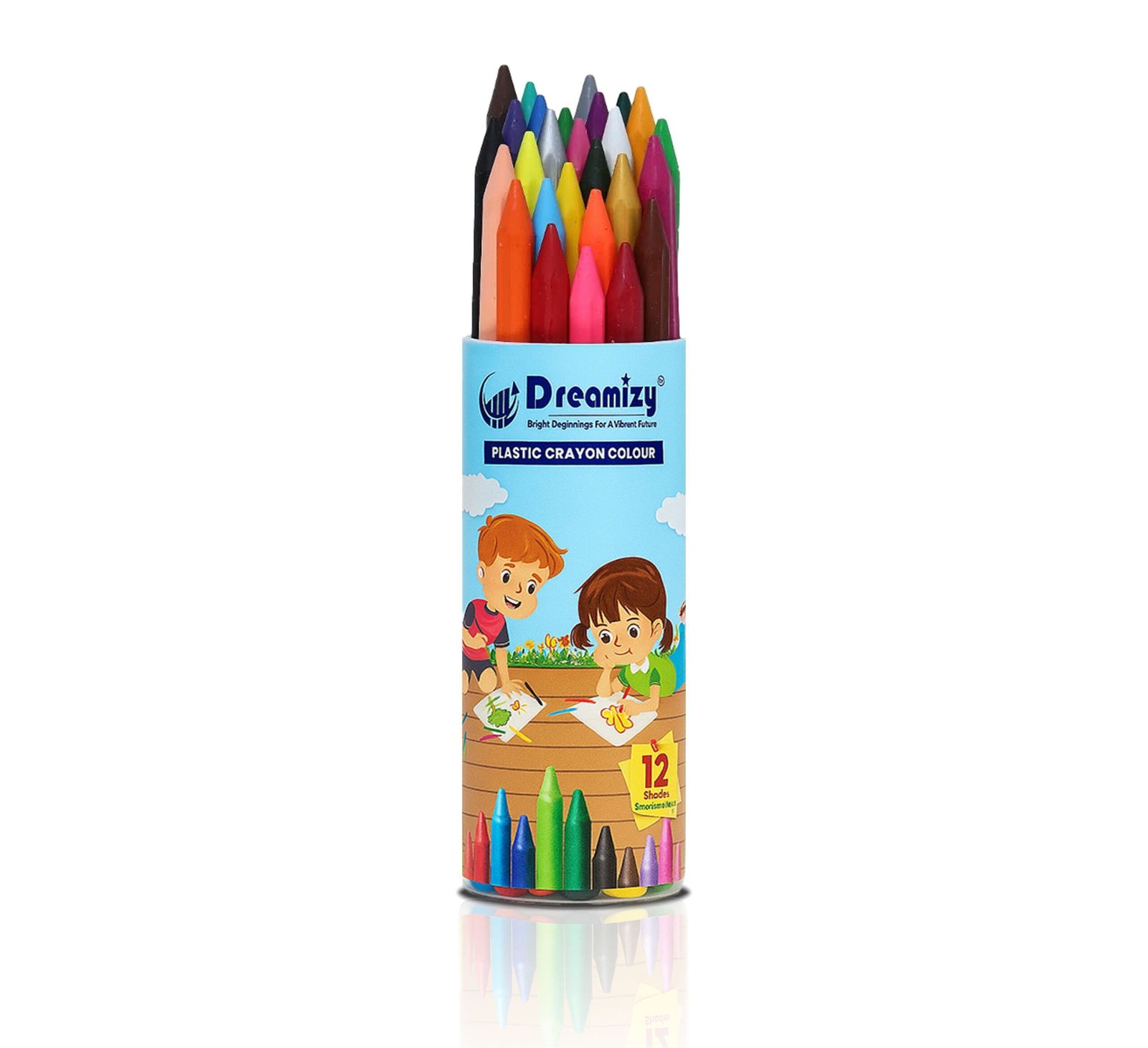 Dreamizy Dual Colour Pencils (12 pencils/24 shades) with Sharpener + 12-Color Plastic Crayons | Combo Pack of 2 - Image 3